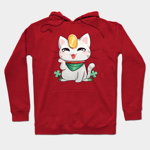 Lucky Cat Hoodie by DawnDragon Art